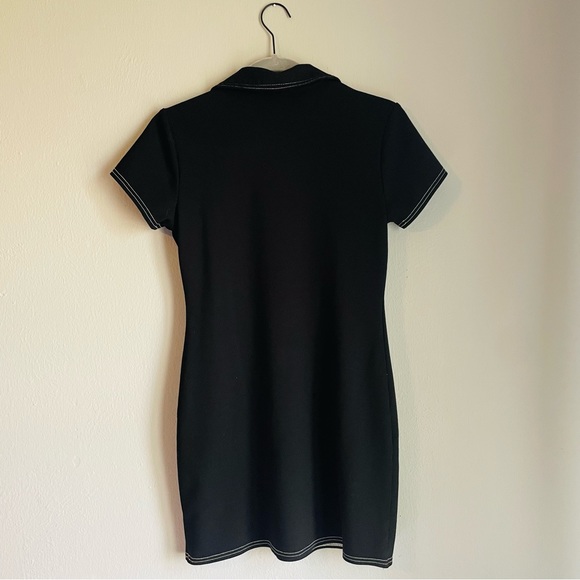 Short Black Zip Up Dress - Picture 3 of 3